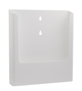 Wieszana kieszeń podajnik na ulotki A4 – biała