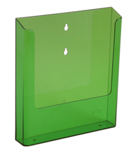 Wieszana kieszeń podajnik na ulotki A4 – zielona neon