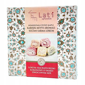 Lokum tureckie kokos i owocowy mix 250g Lati
